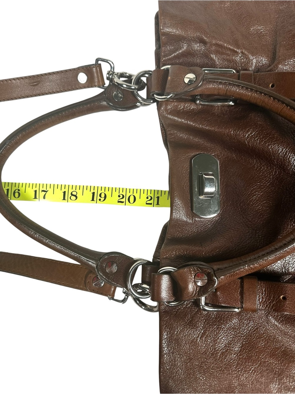 Marni FW09 Oversized Brown Leather Slouch Hobo Tote Bag Crossbody Purse Italy - Picture 8 of 15